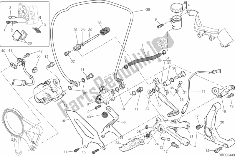 Tutte le parti per il Freno Posteriore del Ducati Superbike 1199 Panigale S 2013